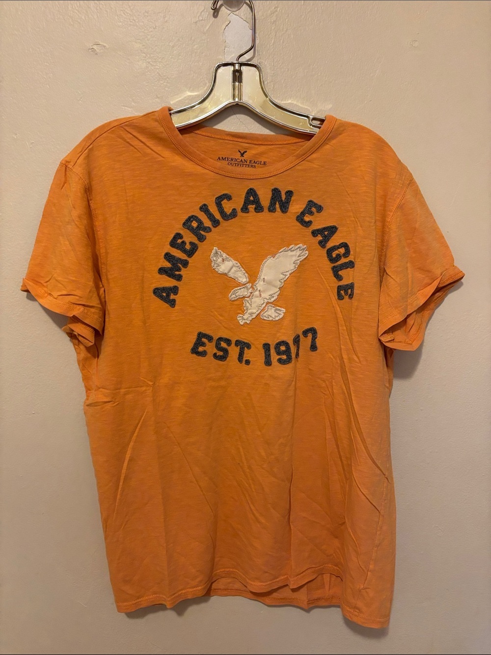 American Eagle Outfitters Men’s Orange Graphic Eagle Tee